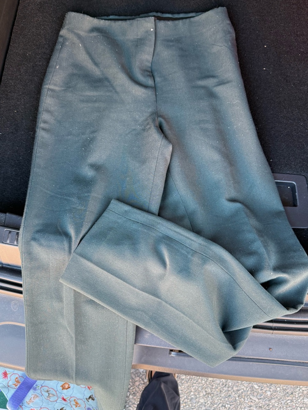 Suzy Shier Dark Green High-Waist Straight Leg Trousers